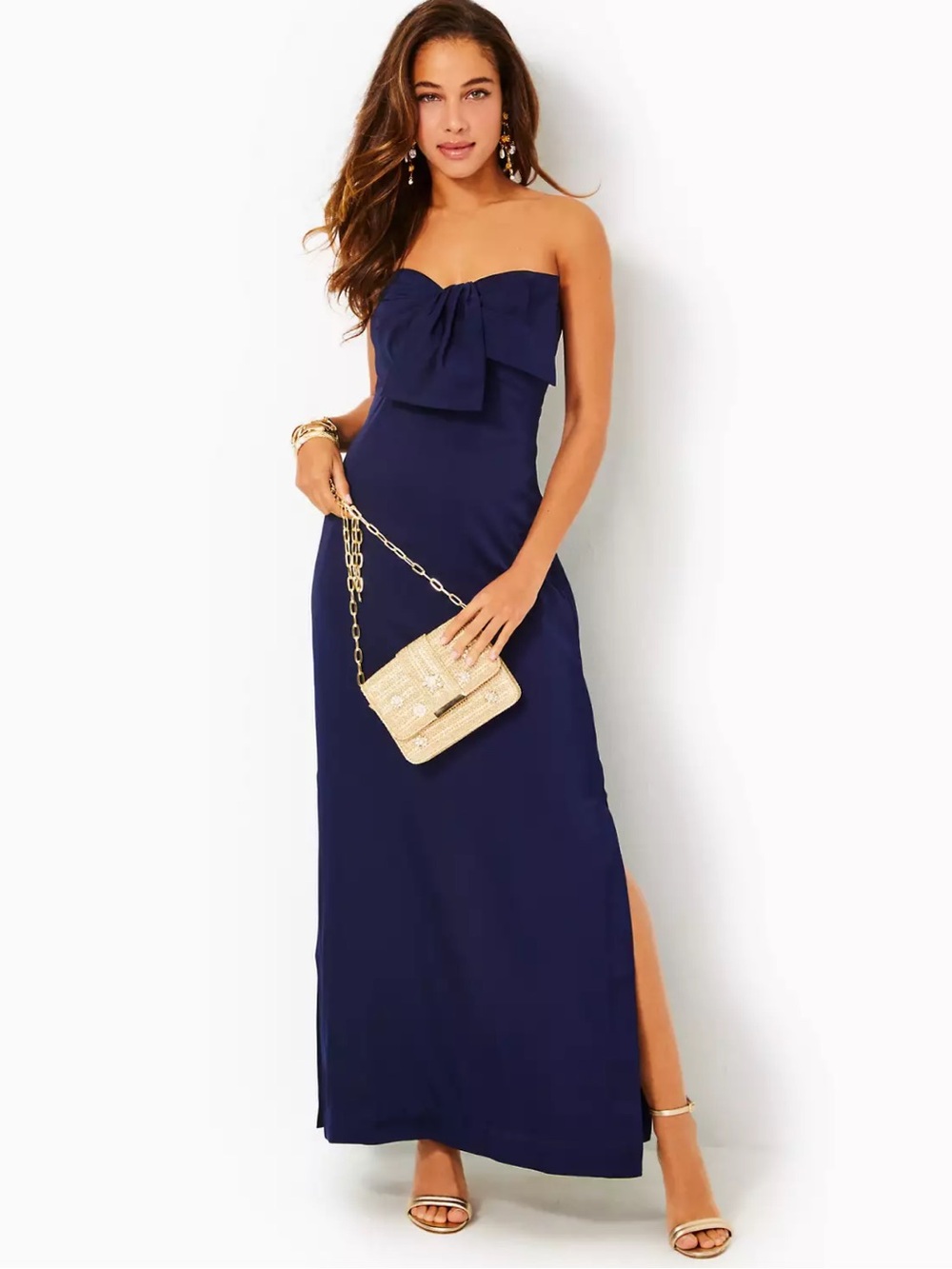Lilly Pulitzer Carlynn Satin Maxi Bow Dress